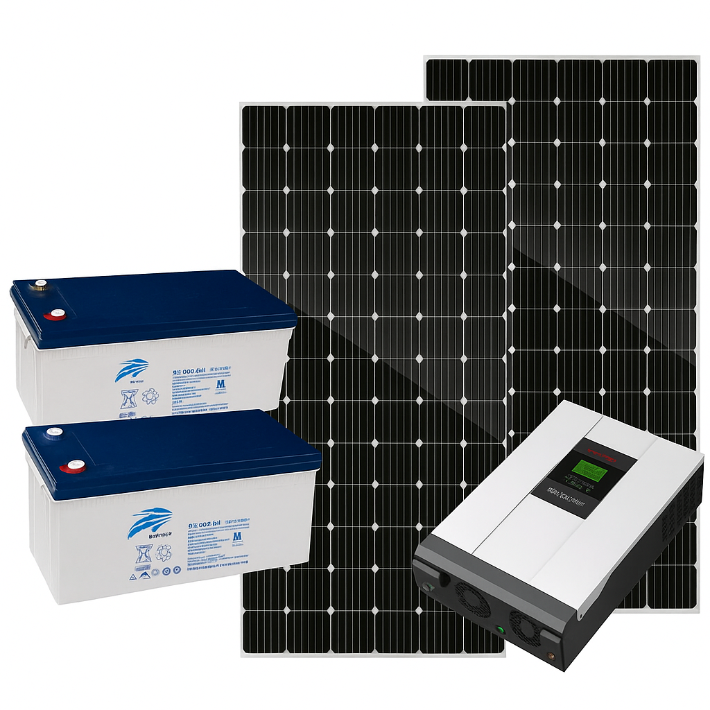 Complete 3kVA Solar Power Kit – 2x 200Ah Batteries + 2x 400W Panels + Hybrid Inverter