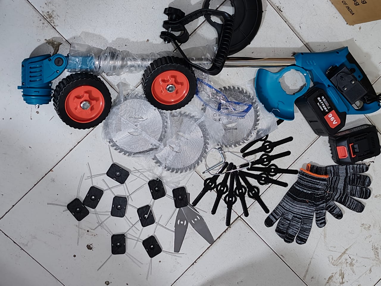 96V Cordless Brush Cutter – Complete Heavy-Duty Cutting Kit