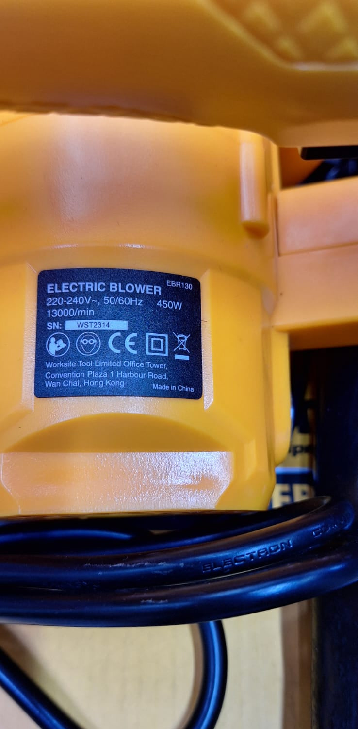 Worksite 450W Electric Blower – Powerful Dust & Debris Cleaner (EBR130)