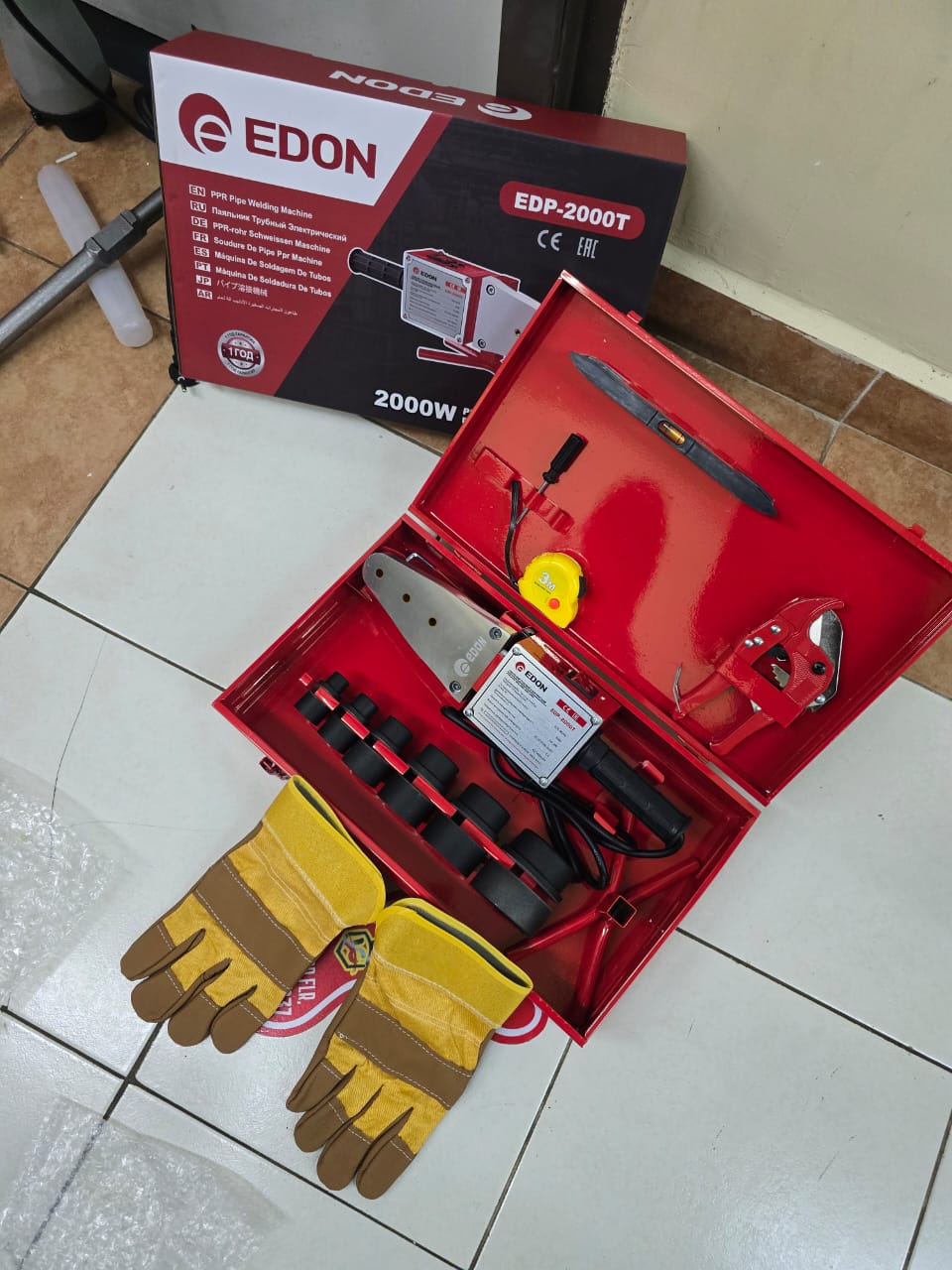 Edon EDP-2000T Commercial Pipe Welding Machine – 2000W (20–63mm Full Kit)