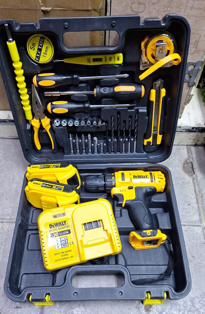 Dewalt Complete Cordless Drill & Tool Kit – 2 Batteries + Full Accessories Set