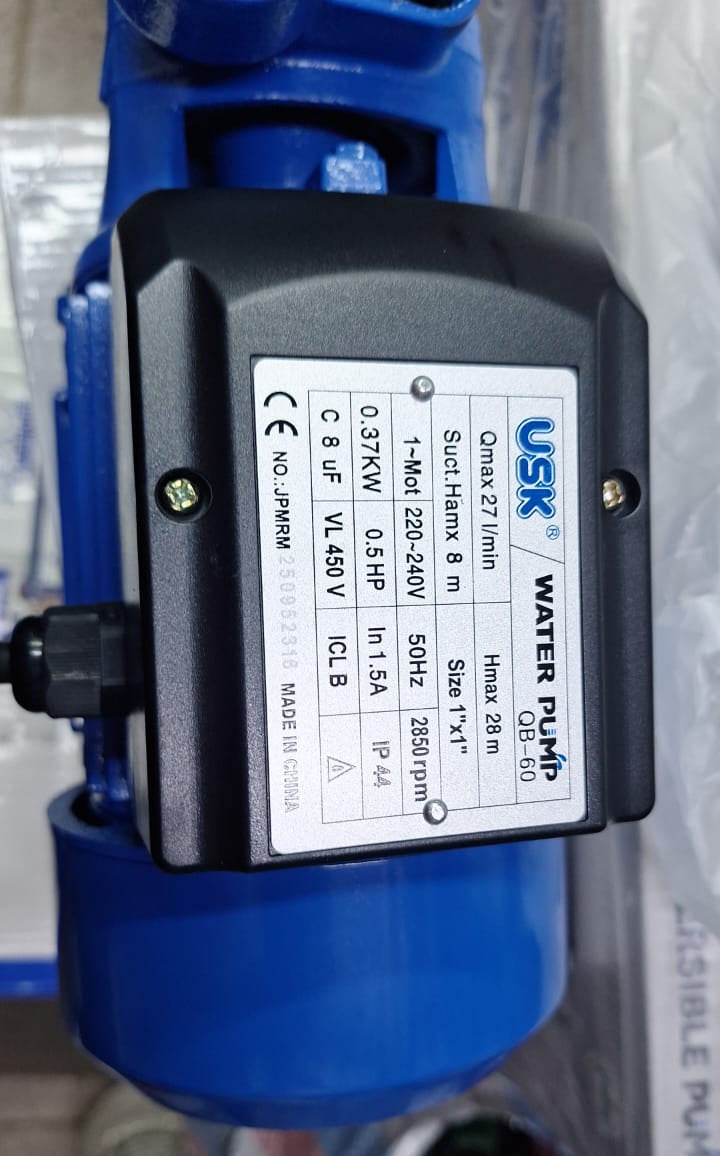 USK QB-60 Electric Water Pump – 0.5HP (370W)