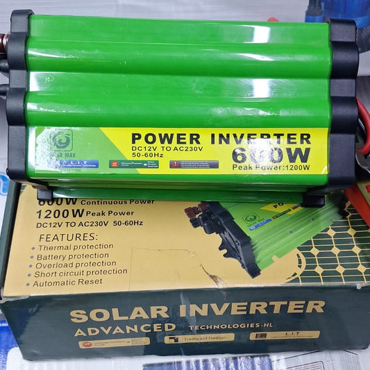 600W Power Inverter – DC 12V to AC 230V (Peak 1200W)
