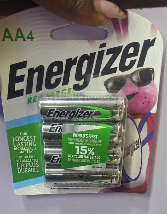 Energizer AA Rechargeable Batteries (4 Pack) – Powerful, Long-Lasting & Eco-Friendly