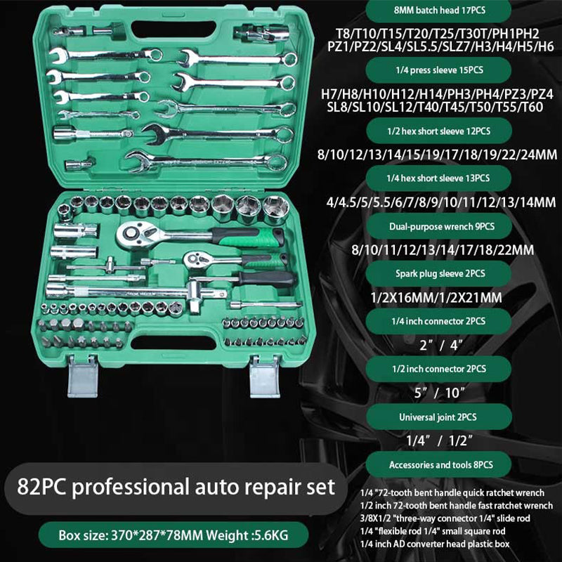 Heavy Duty Professional 82-Piece Hand Wrench Tool Set