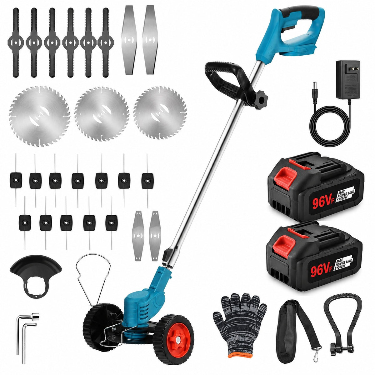 96V Cordless Brush Cutter – Complete Heavy-Duty Cutting Kit