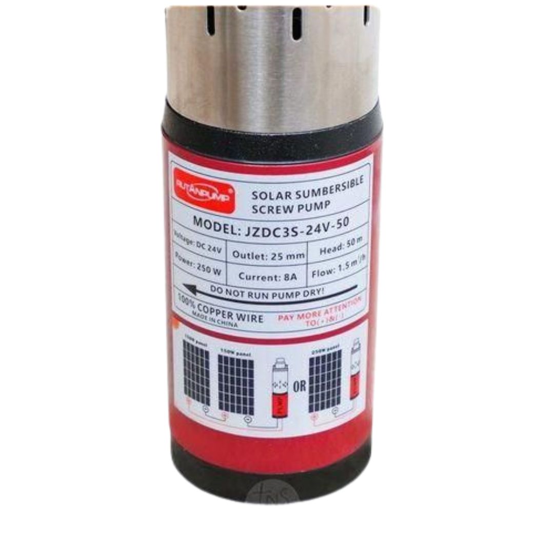 RUTANPUMP Solar Submersible Water Pump – 24V, 250W | 50m Lift | 1500 L/h Flow Rate