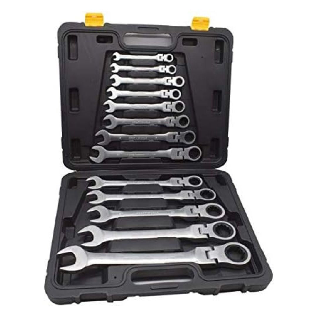 13-Piece Adjustable Flexible Head Ratchet Tool Set